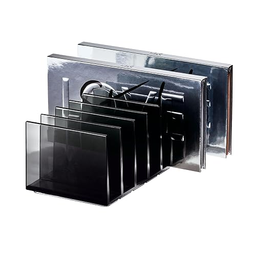 iDesign Signature Series by Sarah Tanno 7-Compartment Makeup Palette Organizer, Smoke/Matte Black