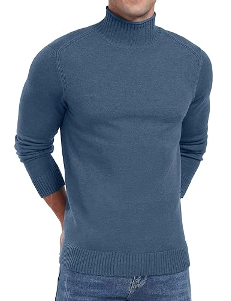 Sailwind Mens Knitted Pullover Sweater Casual Mock Turtleneck Raglan Sweater
