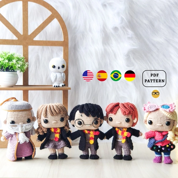AMIGURUMI PATTERN Pack Wizard World Crochet Pattern | PDF Pattern Download in English/German/Spanish/Portuguese