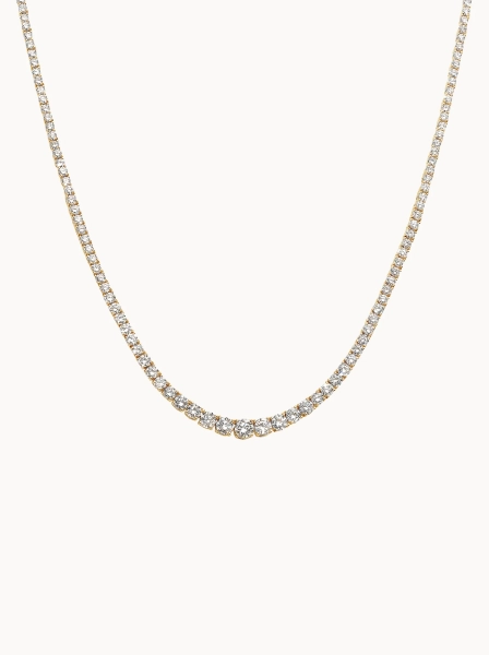 Classic Round Diamond Tennis Necklace