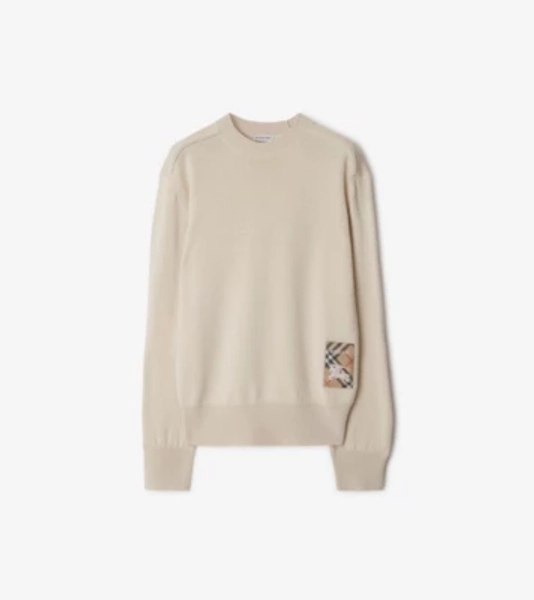 Check Label Wool Sweater in Nutmeg - Women | Burberry® Official