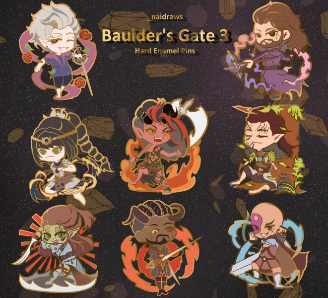 BG3 L Baldurs Gate 3 Enamel Pins - Etsy