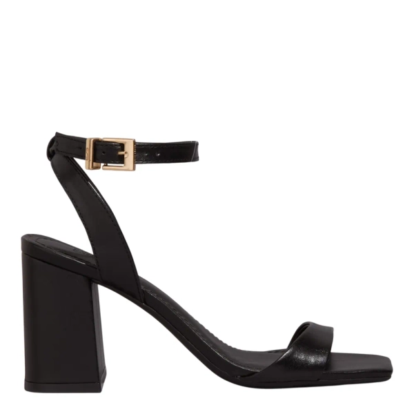 Black block-heel sandals