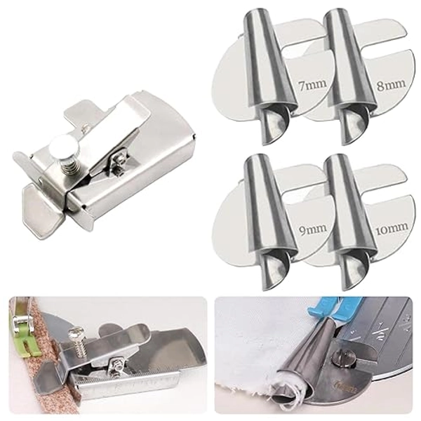 Magnetic Seam Guide for Sewing Machine with 4 Sizes Rolled Hem Presser Foot, Sewing Rolled Hemmer Foot, Wide Rolled Hem Pressure Foot Sewing Machine Feet Hemming Machine Hand Sewing Products & Tools
