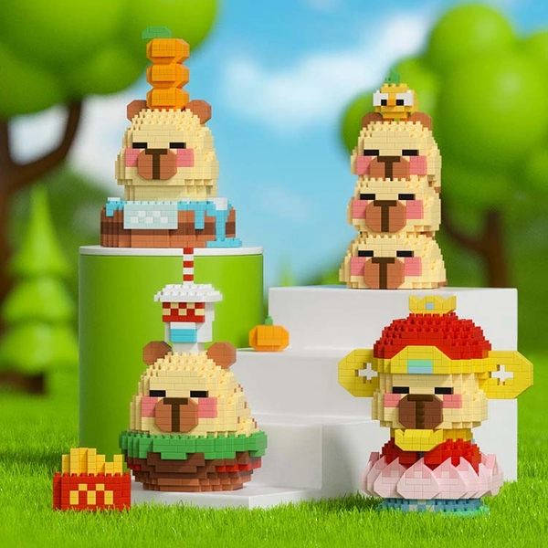 Capybara Building Blocks Cute Capybara Toy Blocks - A