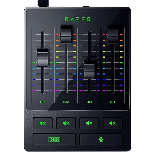 Razer Audio Mixer (Analoger Audio-Mixer, 4-Kanal-Schnittstelle mit Stumm-Tasten, XLR-Eingang, Plug and Play)