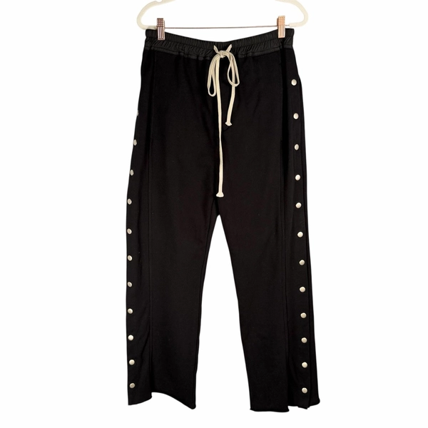 Rick Owens Drkshdw Pants Large Black Heavy Sweat Pusher Button Fly Snaps
