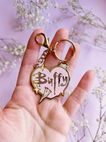 Buffy heart keychain