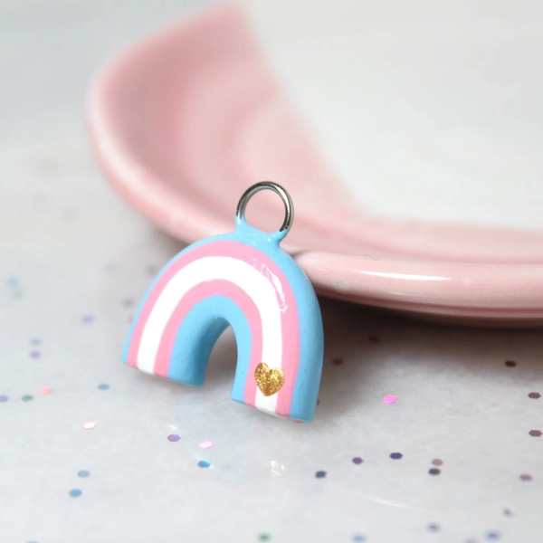 Trans Pride Polymer Clay Charm