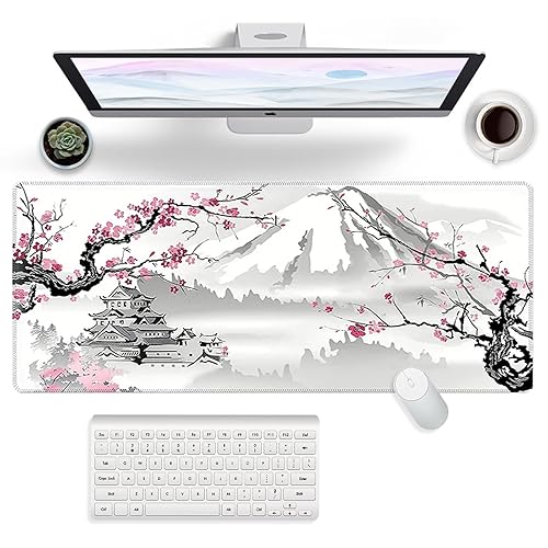 FYting Tapis de Souris Gamer,Tapis de Souris XXL Blanc 900x400,Tapis de Souris Manga,Base Antidérapante en Caoutchouc Naturel,Imperméable et Antitache, pour PC, MacBook, Ordinateur Portable(A) - 900*400*2mm-MY068