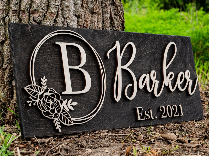 Personalized Wedding Gift Last Name Established Sign Family Name Sign Custom Wood Sign Wooden Anniversary Gift Couple Gift Personalized Sign