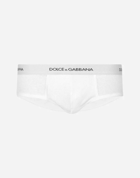 Fine-rib cotton Brando briefs in White for Men | Dolce&Gabbana® US