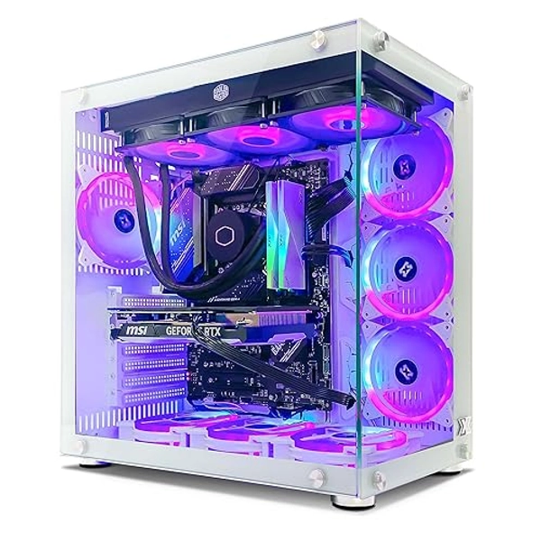 INFOMAX | PC Gamer, Ordinateur de Bureau, PC Gaming - Processeur Intel Core i7-12700KF • NVIDIA RTX 4060 Ti 8 GO • RAM 32GO RGB • SSD 1 to • WiFi • BOÎTIER ARGB • Watercooling • FREEOS