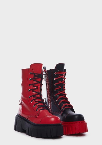 Devil Games Mismatched Combat Boots | US 9