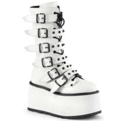 Damned-225 | White Vegan Leather / 9