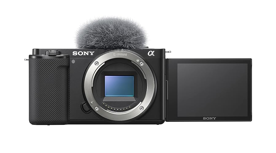Sony Alpha ZV-E10 | Caméra Vlog à objectif interchangeable sans miroir APS-C (écran pivotant pour le vlogging, vidéo 4K, mise au point automatique des yeux en temps réel) Noir