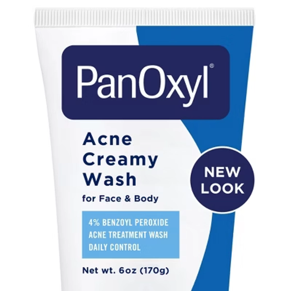 PanOxyl 4% Benzoyl Peroxide Acne Creamy Wash for Face & Body - Unscented - 6oz