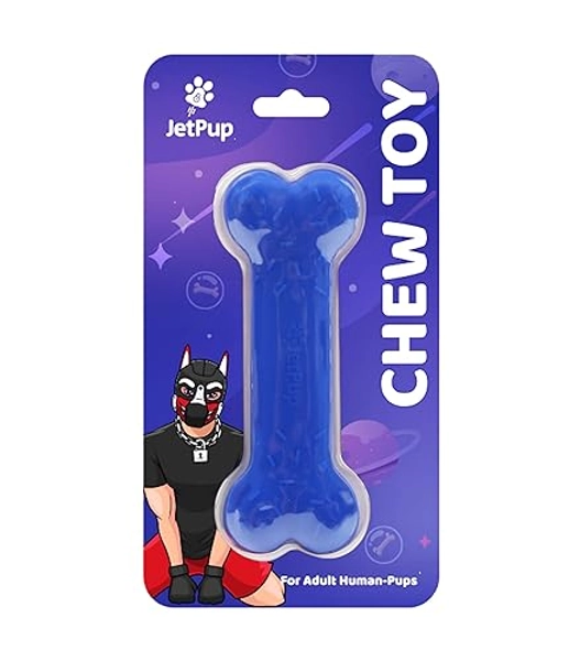 JetPup Human Pup Chew Toy - Bone - Human Chew Toy - Human Pup Play Gear - 100% Food Grade Silicone - Not A Pet Toy (Blue Bone)