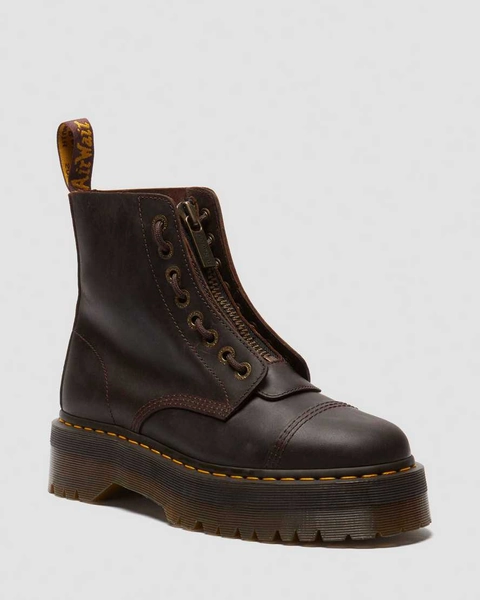 DR MARTENS Sinclair Crazy Horse leather platform boots
