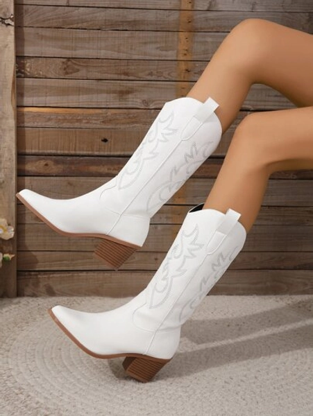 Women's Western Cowboy Boots, White