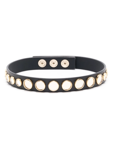 Patrizia Pepe Micro Mirrors Leather Choker | Black | FARFETCH IT