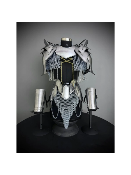Medieval Knight Armor, Brave Lady Armor,Chainmail Armor, Cosplay Armor, Sca Armor, Larp Armor, Fantasy Armor, Gift for women.