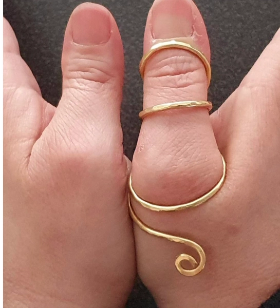 Arthritis thumb MCP splint yellow bronze, EDS splint ring