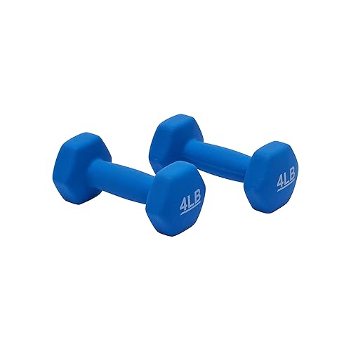 Amazon Basics Neoprene Dumbbell Hand Weights - 4 Pound, Pair