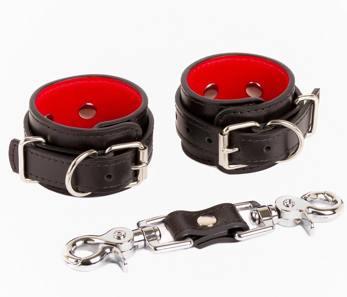Handmade Leather BDSM Restraints Bondage Set, wrist ankle cuffs