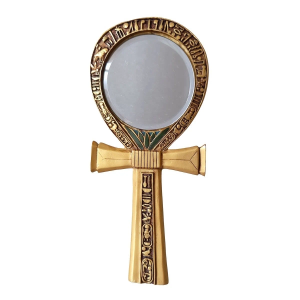 Veronese Cold Cast Bronze Coated Egyptian Ankh Hand Mirror