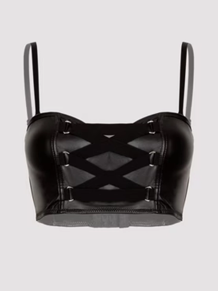 Lovehoney Fierce Leather-Look Longline Bra
