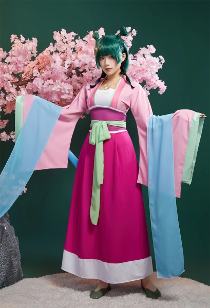 The Apothecary Diaries Maomao Cosplay Costume Dress and Belt with Necklace