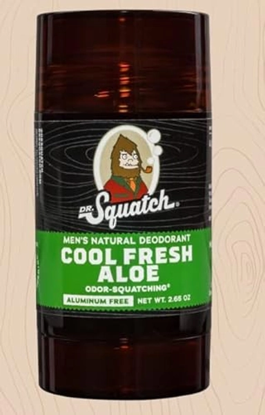 Dr. Squatch Natural Deodorant for Men – Odor-Squatching Men's Deodorant Aluminum Free - Cool Fresh Aloe 2.65 oz (1 Pack)