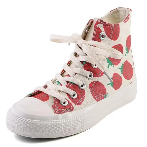 Strawberry-Patterned Sneakers