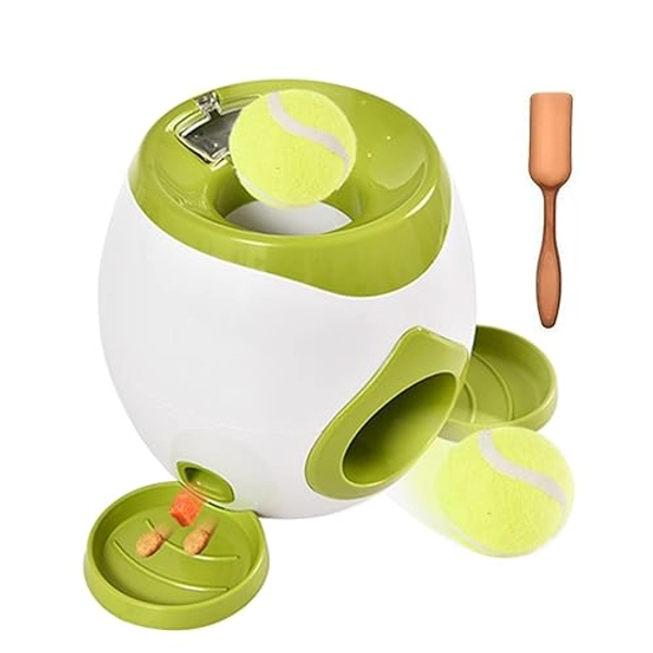 maxant Dog Ball Launcher, Automatic Dog Feeder Pet Ball Indoor Thrower Machine, Dog Ball Thrower, Pet Fetch Toy, Training Rewards Toy, with 1 Ball (Green)