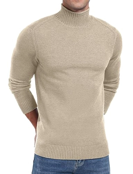 Sailwind Mens Knitted Pullover Sweater Casual Mock Turtleneck Raglan Sweater