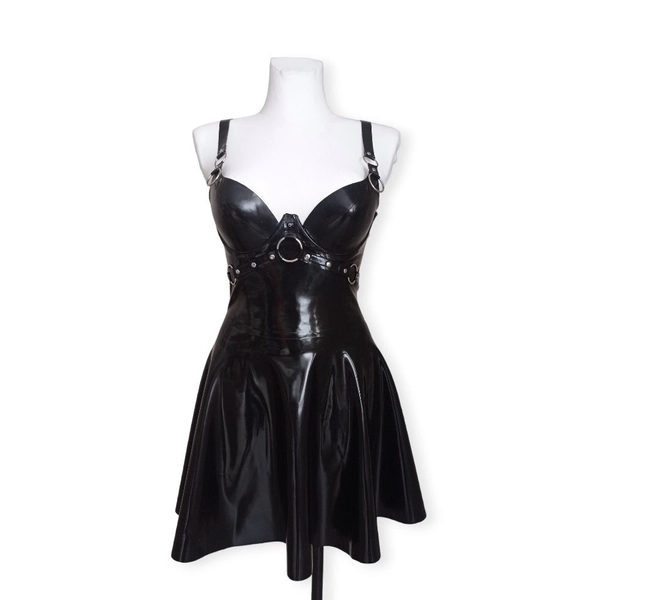 Black latex dress