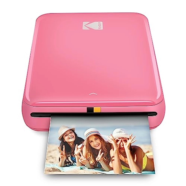 KODAK Step Instant Smartphone Photo Printer - Portable Mini Color Wireless Mobile Printer - Zink 2x3 Inch Sticky-Back Photos - Bluetooth Compatible with iOS & Android Devices - Fun Editing App - Pink