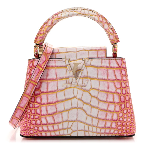 LOUIS VUITTON Crocodile Mini Capucines Sahara Rose | FASHIONPHILE