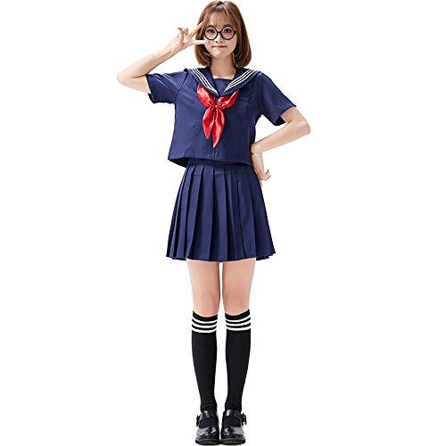 Updayday Japanese High School Uniform Japanese JK Sailor Suit Anime Cosplay Costume Carnaval Costume Halloween Christmas Costume for Women Girls,Full Set. - C - M