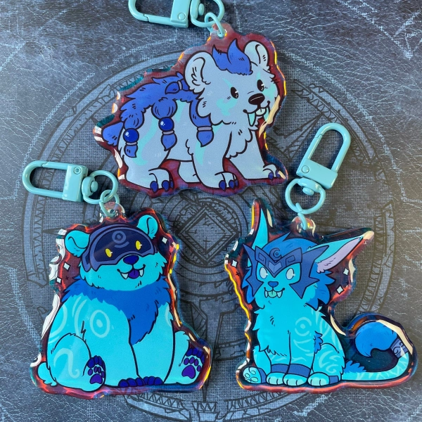 Druids - Double Sided World of Warcraft Epoxy Rainbow Acrylic Charm Keychain