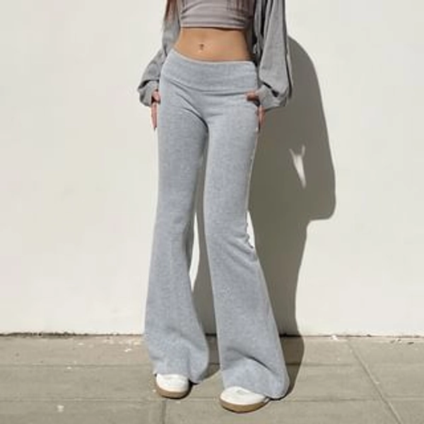 Low Rise Plain Flared Sweatpants
