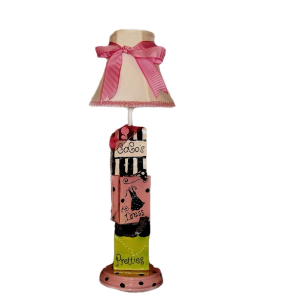 Whimsical Paris French Shopping Bag Lamp - Paris Room Decor - Girl Glam