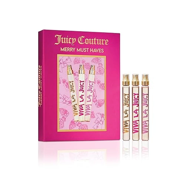 Juicy Couture, 3 Piece Fragrance Set Viva La Juicy Eau De Parfum, Women's Perfume Set Includes Three Coffret Mini Perfumes - Fruity & Sweet Travel Coffret Perfume for Women
