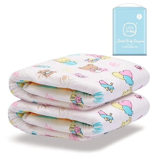 Littleforbig Printed Diaper 2 Pieces - Baby Cuties (Large 36″-46″)