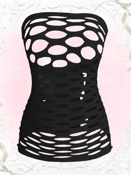 ROMWE Kawaii Sexy Super Elastic Hollow Out Lingerie Dress