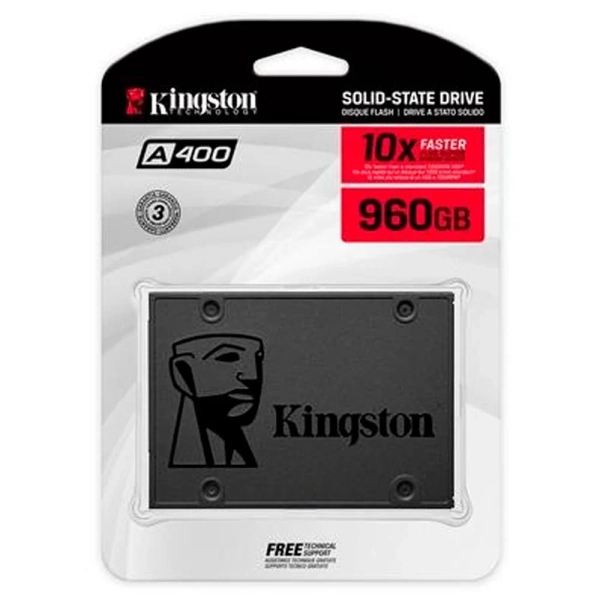 SSD Kingston A400 Series, 960GB, SATA, Leitura/Gravação aleatória de 4K - Sa400s37/960g