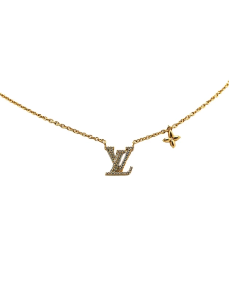 2023 Gold Plated LV Crystal Iconic Pendant Necklace costume necklace | One Size