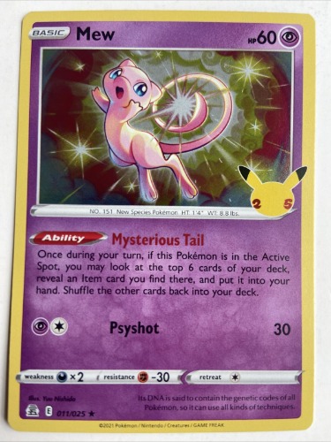 Pokémon Card - Mew (Holo Rare)  - 11/25 - NM - Celebrations