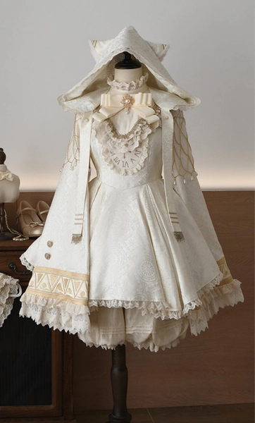 LizBird -Cat's Magic Time- White X Gold Lolita Dress